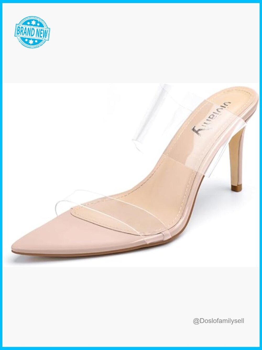 Clear Pointed Toe Stiletto Heels Sandals Slip on Mules Women Party Wedding